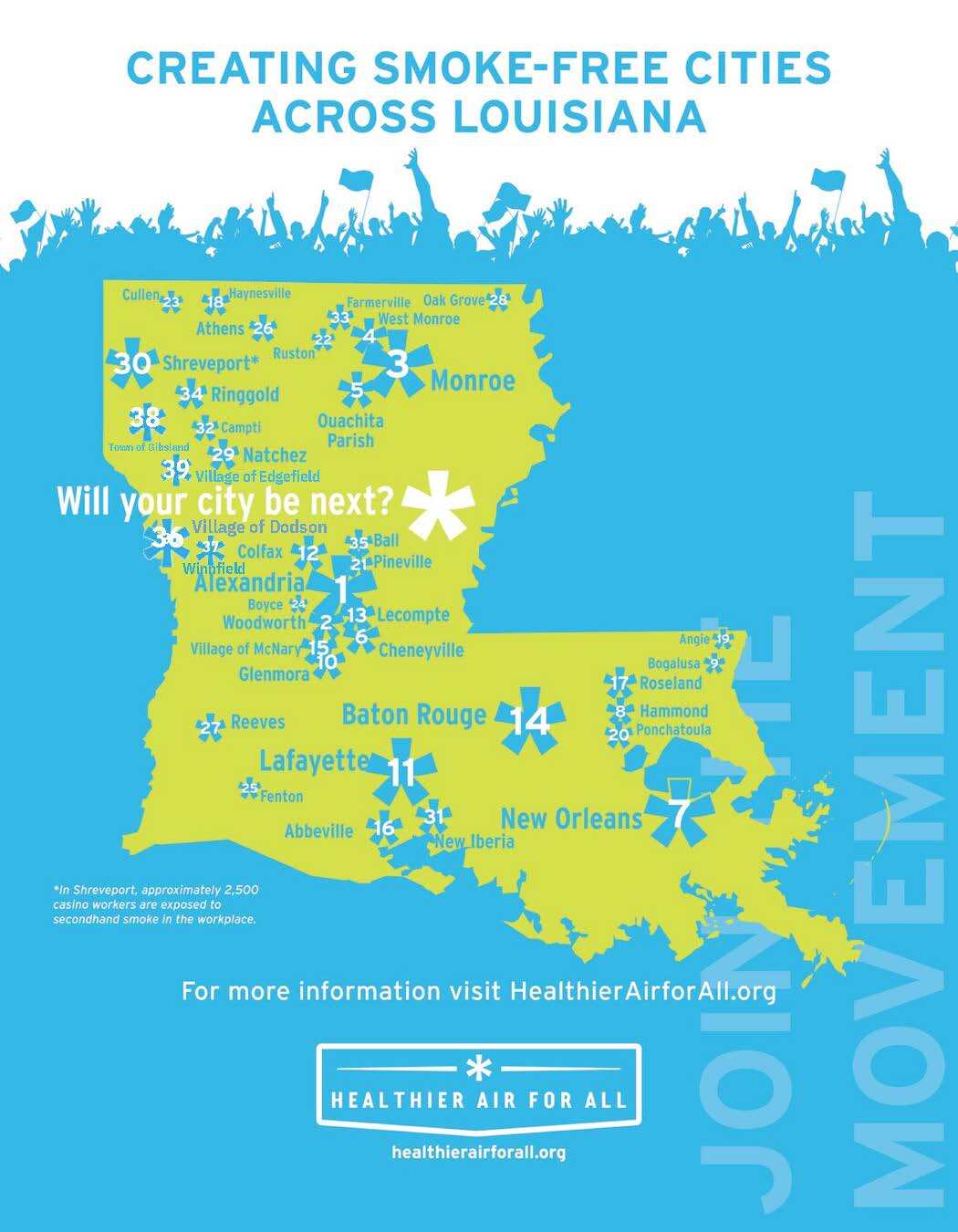 39 smoke-free ordinances passed