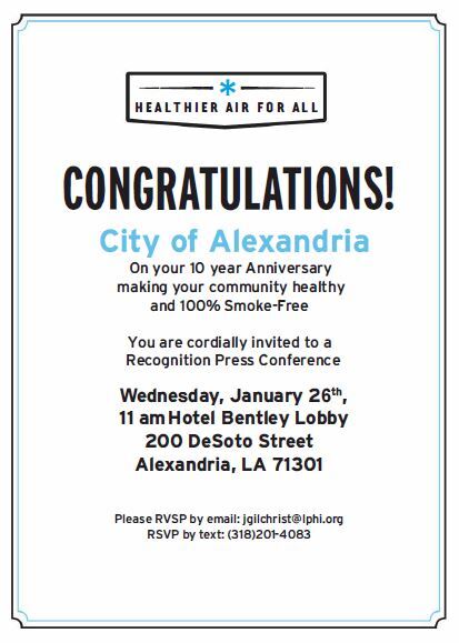 Alexandria Celebrates 10 years Smoke-Free!
